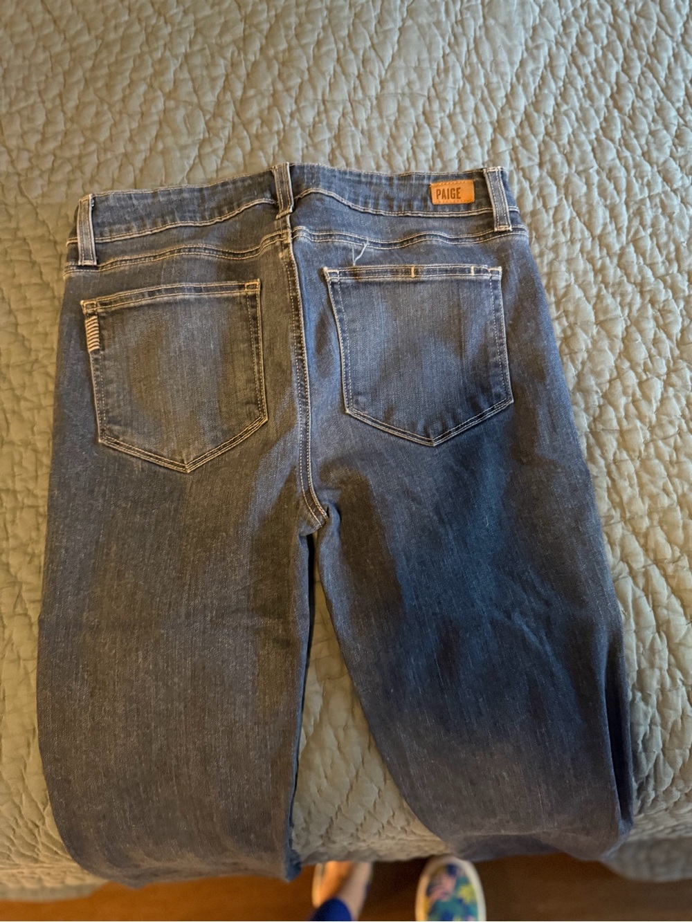 PAIGE Manhattan Straight Leg Jeans in Dark Blue Denim